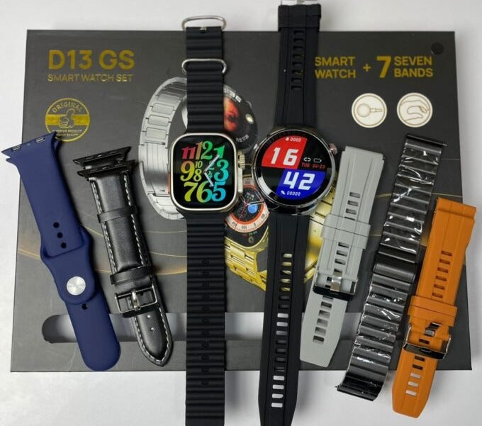 D13 GS Smart Watch Set – 2 Smartwatches Premium + 7 Correas Intercambiables 🔥