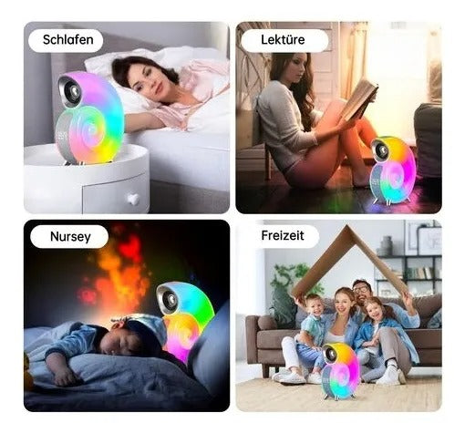 🌈🔊 Parlante Luz LED Caracol 7 en 1 con Alarma + Luz RGB