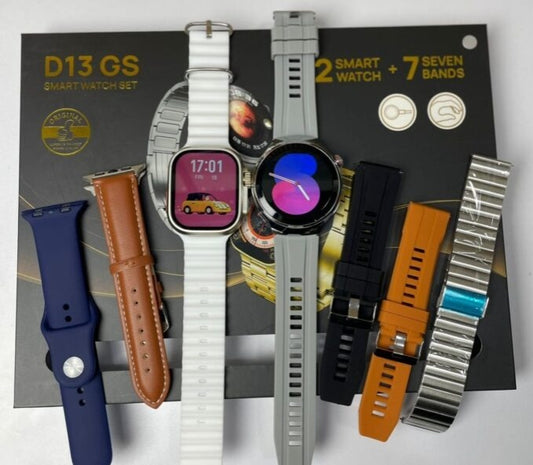 D13 GS Smart Watch Set – 2 Smartwatches Premium + 7 Correas Intercambiables 🔥