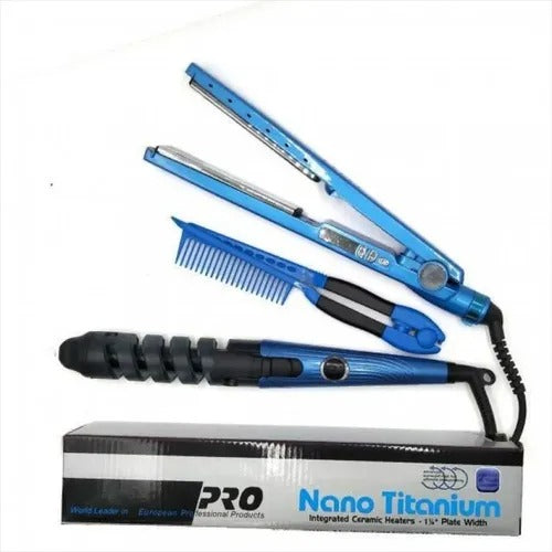 Combo Plancha + Rizadora + Regalo Sorpresa 🎁 Nano Titanium