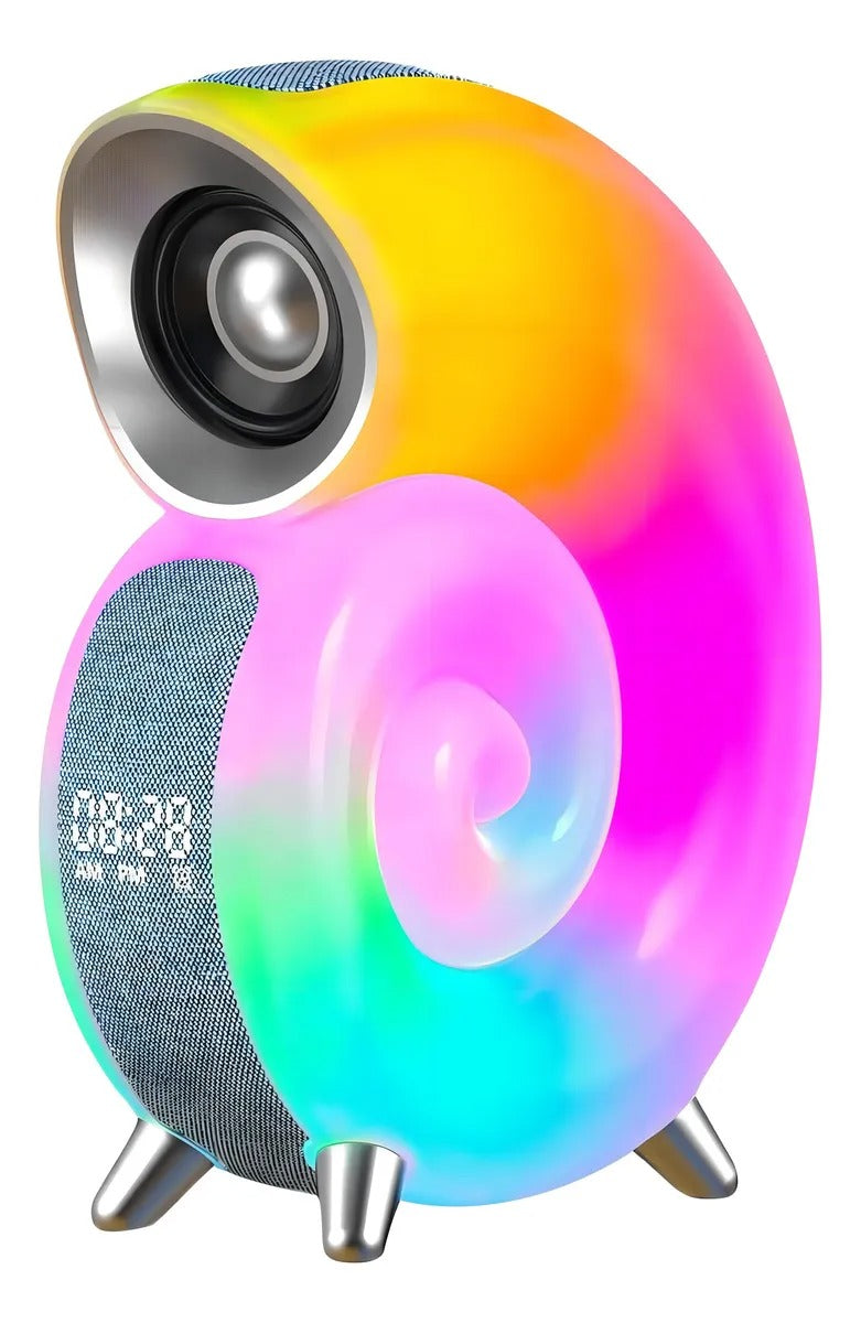 🌈🔊 Parlante Luz LED Caracol 7 en 1 con Alarma + Luz RGB